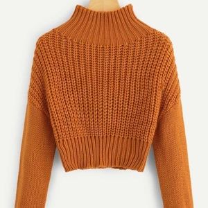 Mock Turtleneck Cropped Sweater